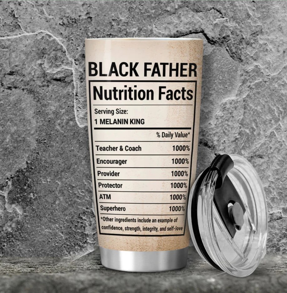 Personalized Black Father Nutrition Facts Tumbler Personalized Black Dad Tumbler Fathers Day Gift Gift For Black Father